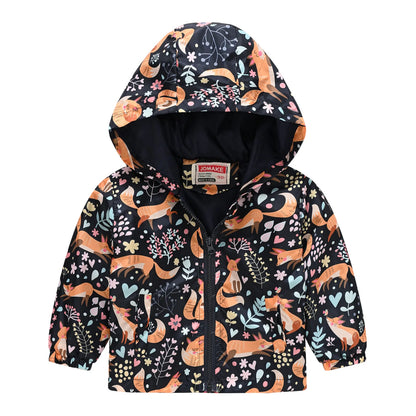 Chaqueta Cortavientos con Capucha y Cremallera para Niños Multivariante