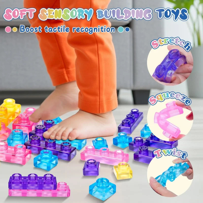 40-Piece Squishy Sensory Block Set – Toddlers
