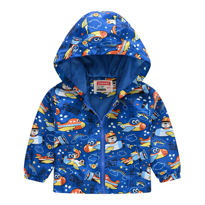 Chaqueta Cortavientos con Capucha y Cremallera para Niños Multivariante