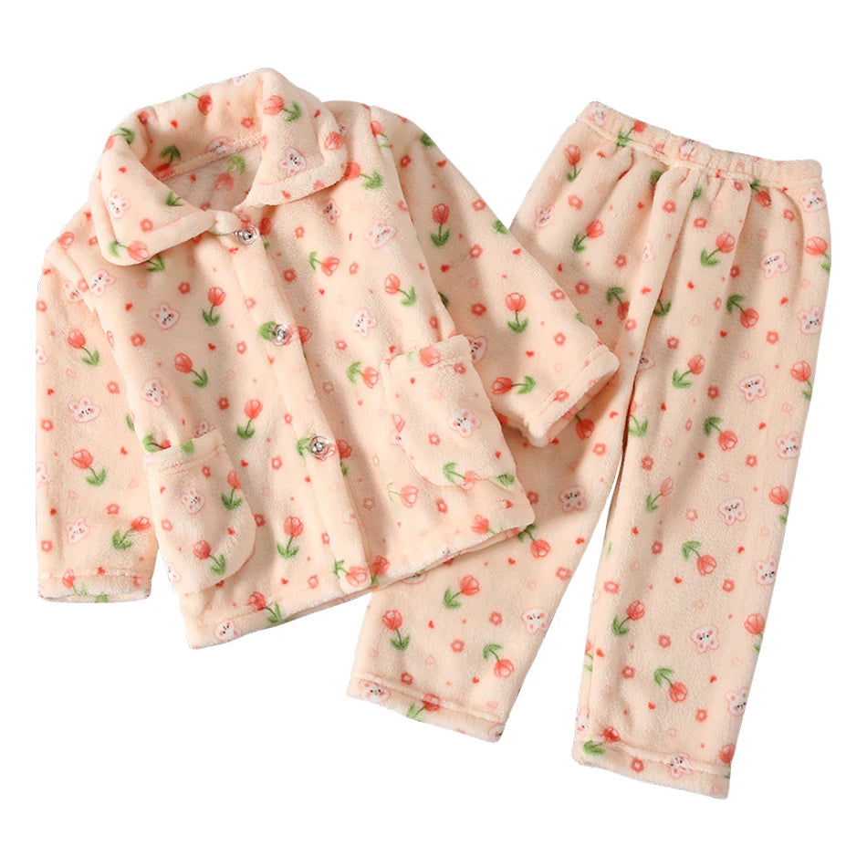 Pijama infantil de forro polar coral – Edades de 3 a 10 años