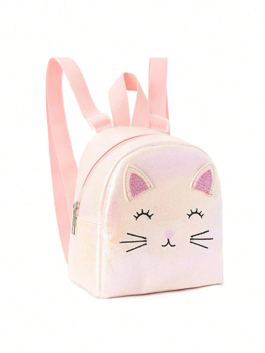 Mochila o bolso de mano con minigato bordado para niñas