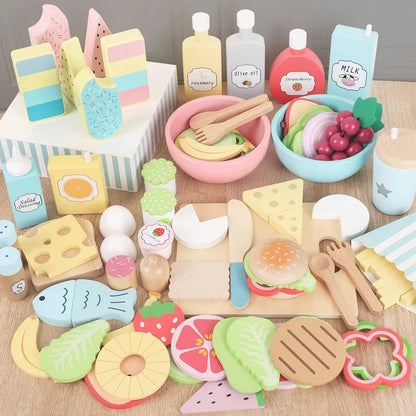 Comida de madera para niños de juguete multivariante