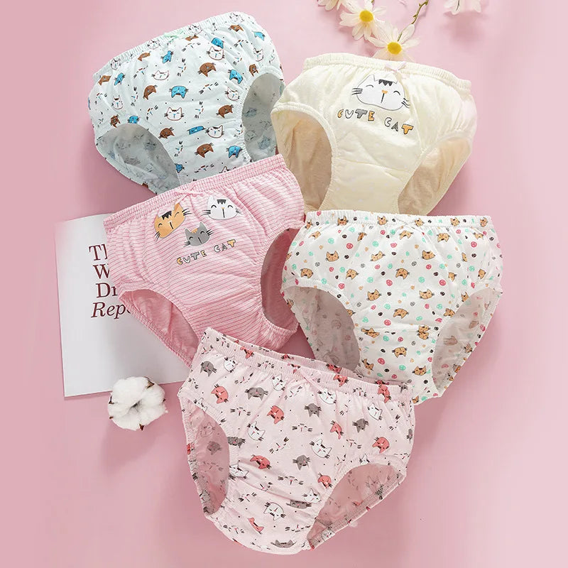 Girls Cotton Briefs 5-Pack – Ages 2–14
