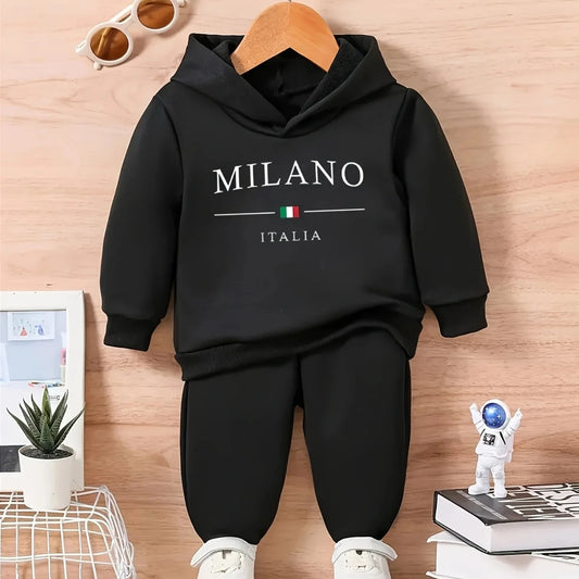 Baby Boys Fleece Hoodie Set – Ages 6M–3Y