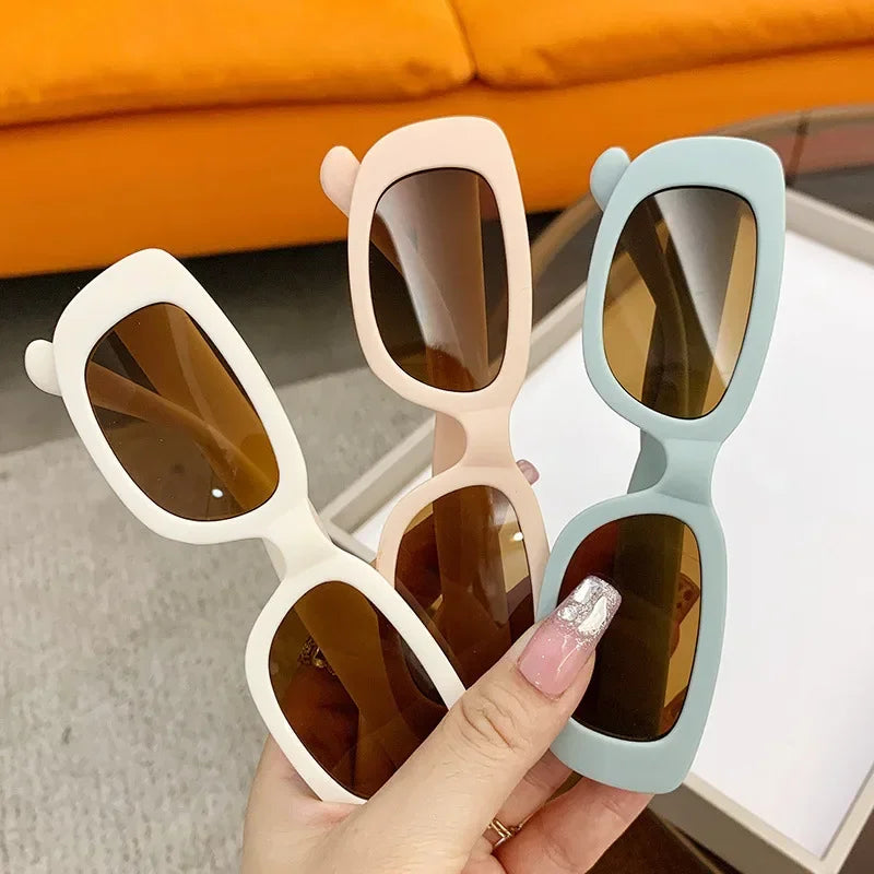 Kids Vintage Rectangle Sunglasses – UV400 Protection