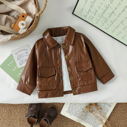 Baby Boys Stand Collar Jacket – Ages 3M–3Y