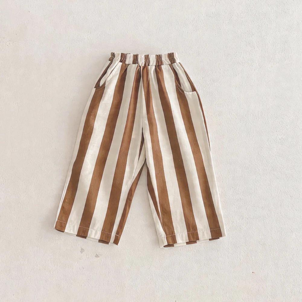 Kids Loose Striped Pants – Soft Casual Trousers