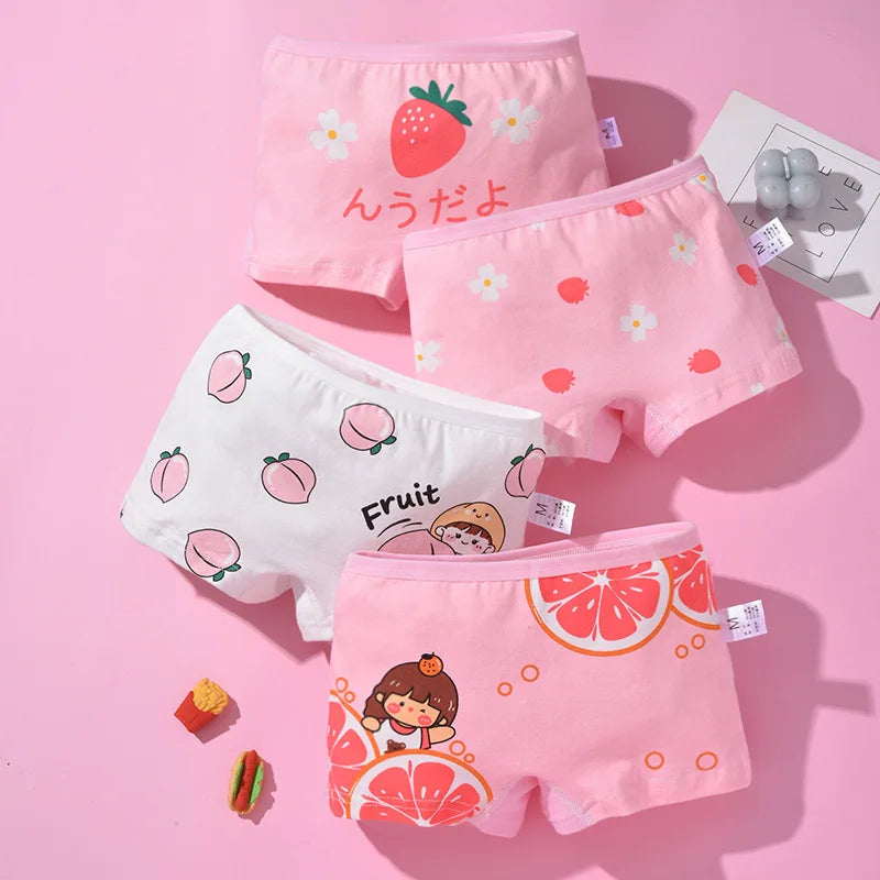 Girls Mermaid Cotton Boxer Pack 4 Pcs – Ages 2–10