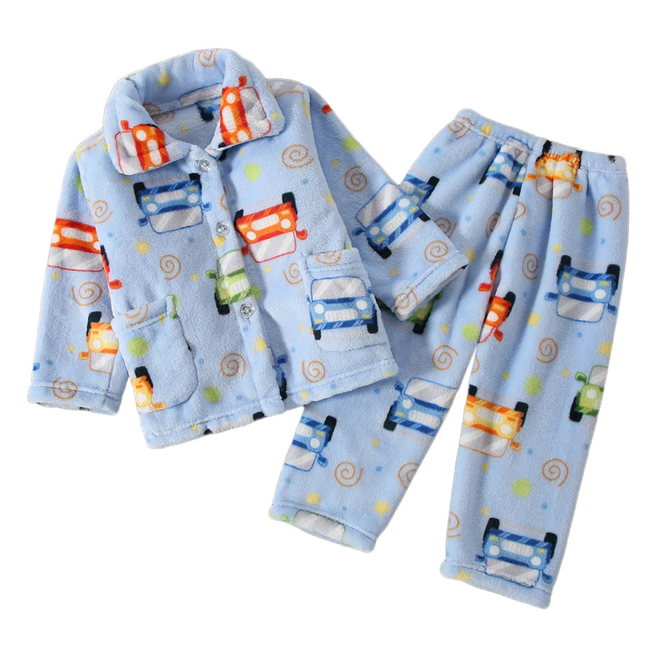 Pijama infantil de forro polar coral – Edades de 3 a 10 años