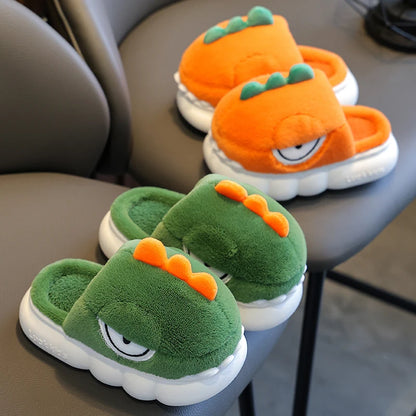 Pantuflas cálidas de dinosaurios para niños