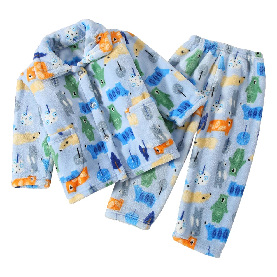 Pijama infantil de forro polar coral – Edades de 3 a 10 años