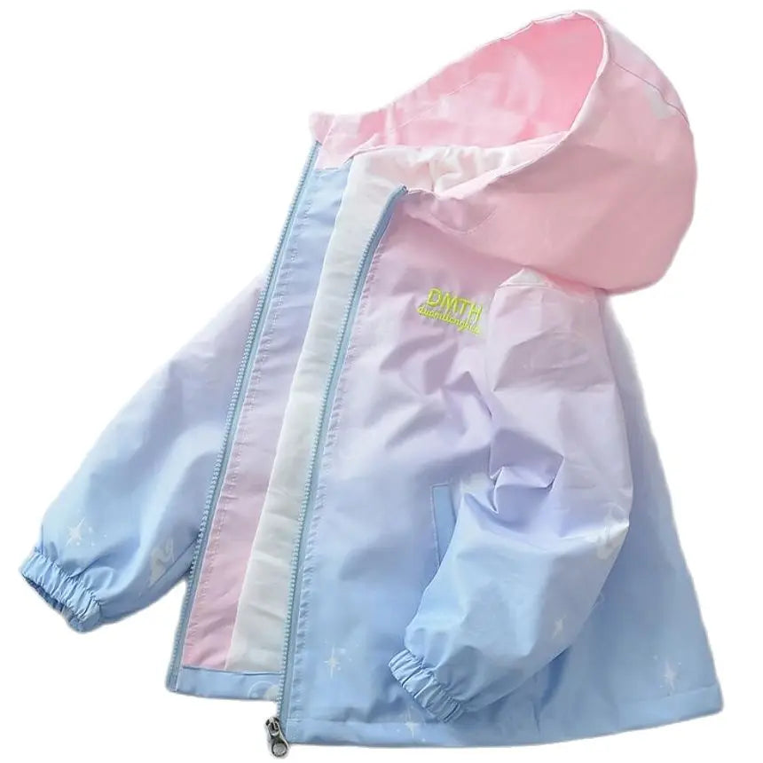 Kapuzenjacke mit Farbverlauf für Kinder – Alter 4–14 Jahre
