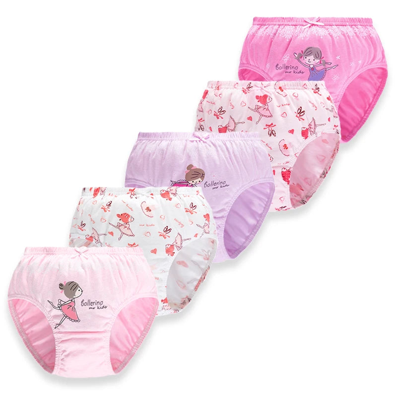 Girls Cotton Briefs 5-Pack – Ages 2–14