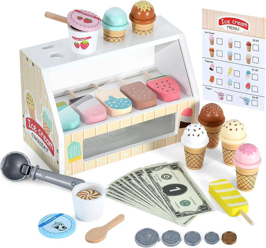 Montessori in legno gelateria playset per bambini multivariante