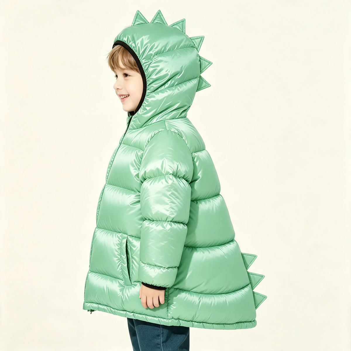 Kids Dinosaur Winter Parka – Ages 1–6