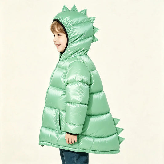 Kids Dinosaur Winter Parka – Ages 1–6