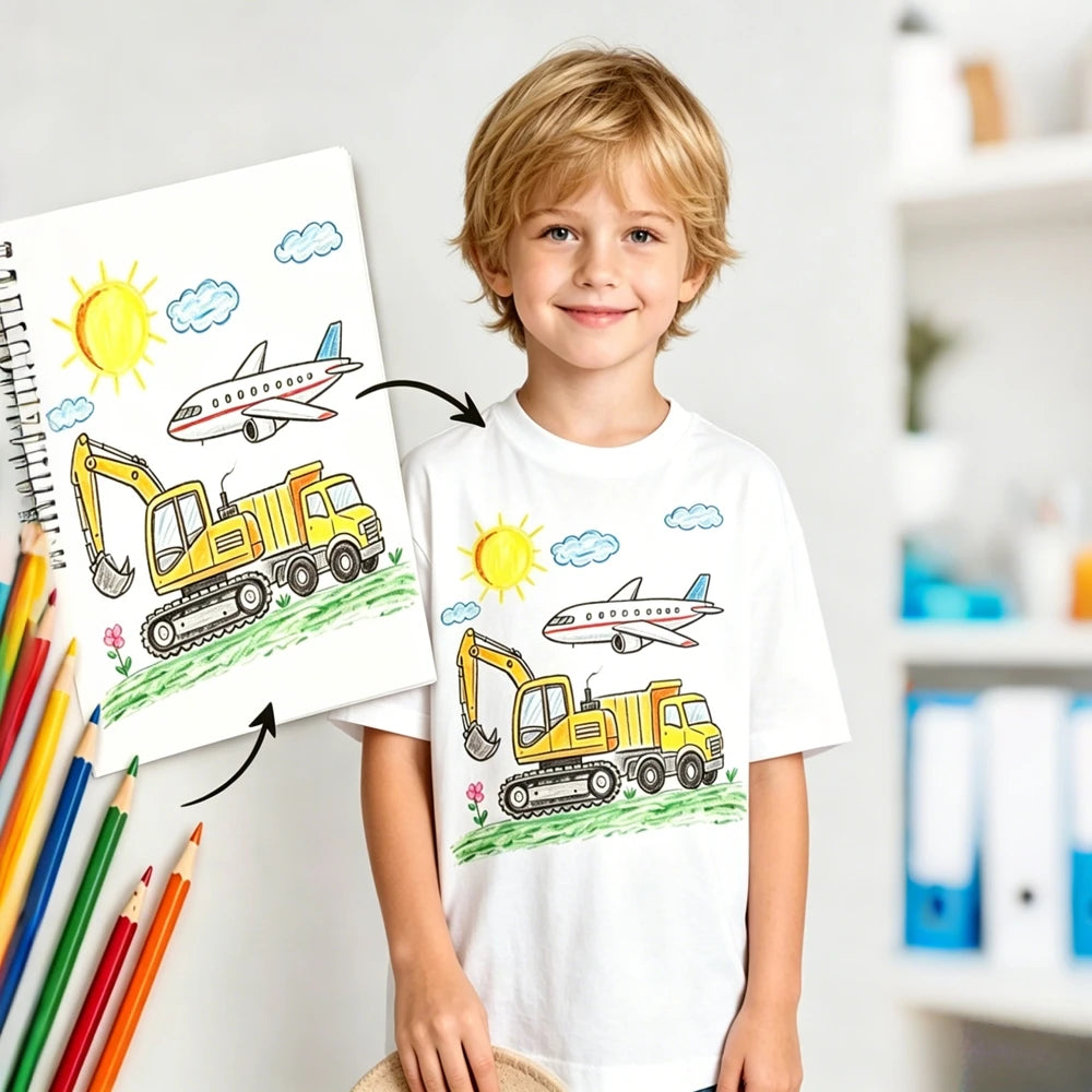 T-shirt con disegno personalizzato per bambini – maglietta artistica personalizzata