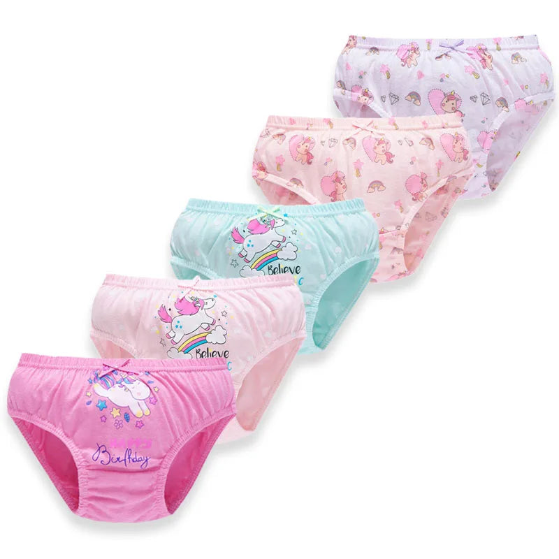 Girls Cotton Briefs 5-Pack – Ages 2–14