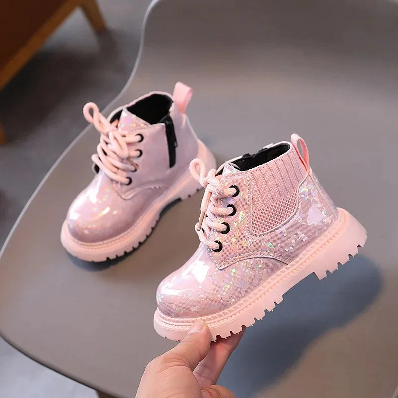 Bottes d'hiver scintillantes pour enfants de 1 à 7 ans