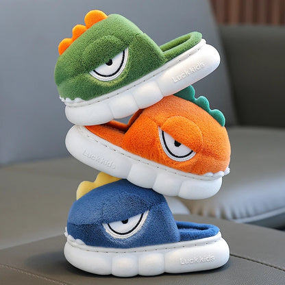 Pantuflas cálidas de dinosaurios para niños