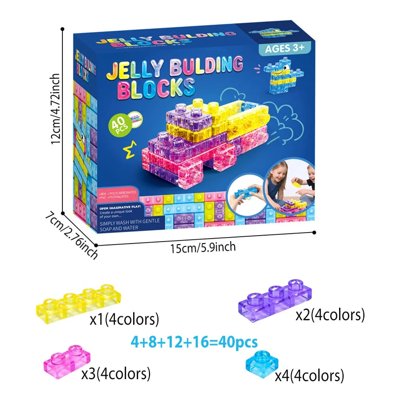 40-Piece Squishy Sensory Block Set – Toddlers