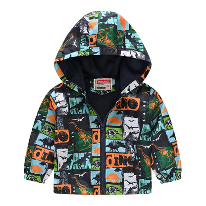Chaqueta Cortavientos con Capucha y Cremallera para Niños Multivariante