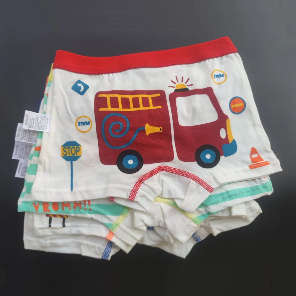 Boys 4-Pack Vehicle Underwear – Ages 2–11
