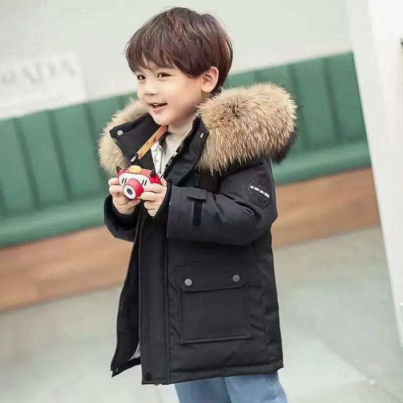 Kids Faux-Fur Winter Parka – Ages 5–12