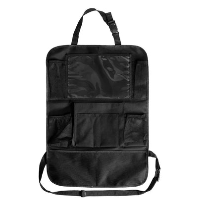 Organizador para asiento trasero de coche con soporte para tableta y pantalla táctil multivariante