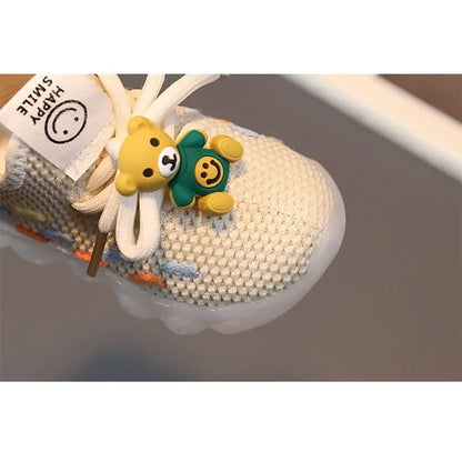 Scarpe leggere e traspiranti con LED e suola in gomma per bambini