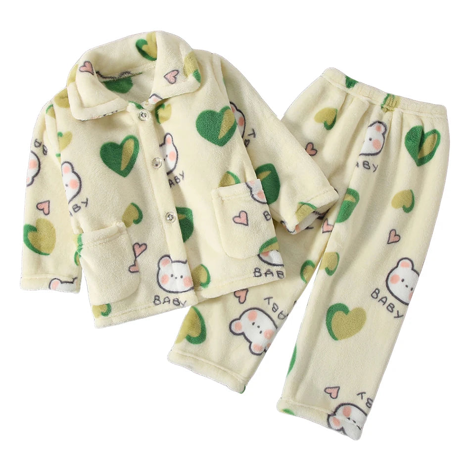 Pijama infantil de forro polar coral – Edades de 3 a 10 años