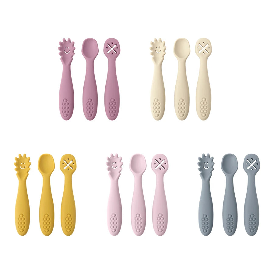 Set de 3 Cucharas de Aprendizaje de Silicona para Niños Multivariante