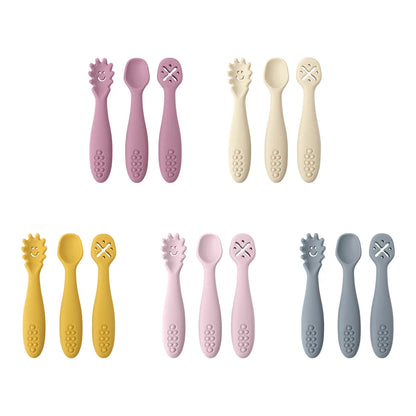 Set de 3 Cucharas de Aprendizaje de Silicona para Niños Multivariante