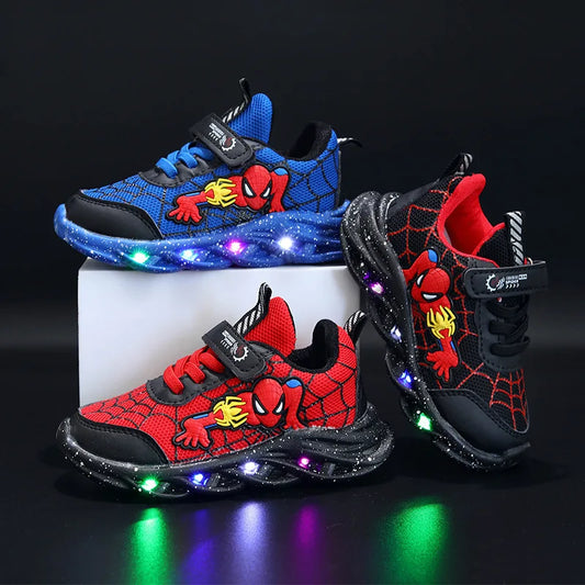 Scarpe da corsa traspiranti Spiderman con LED per bambini Multivariant