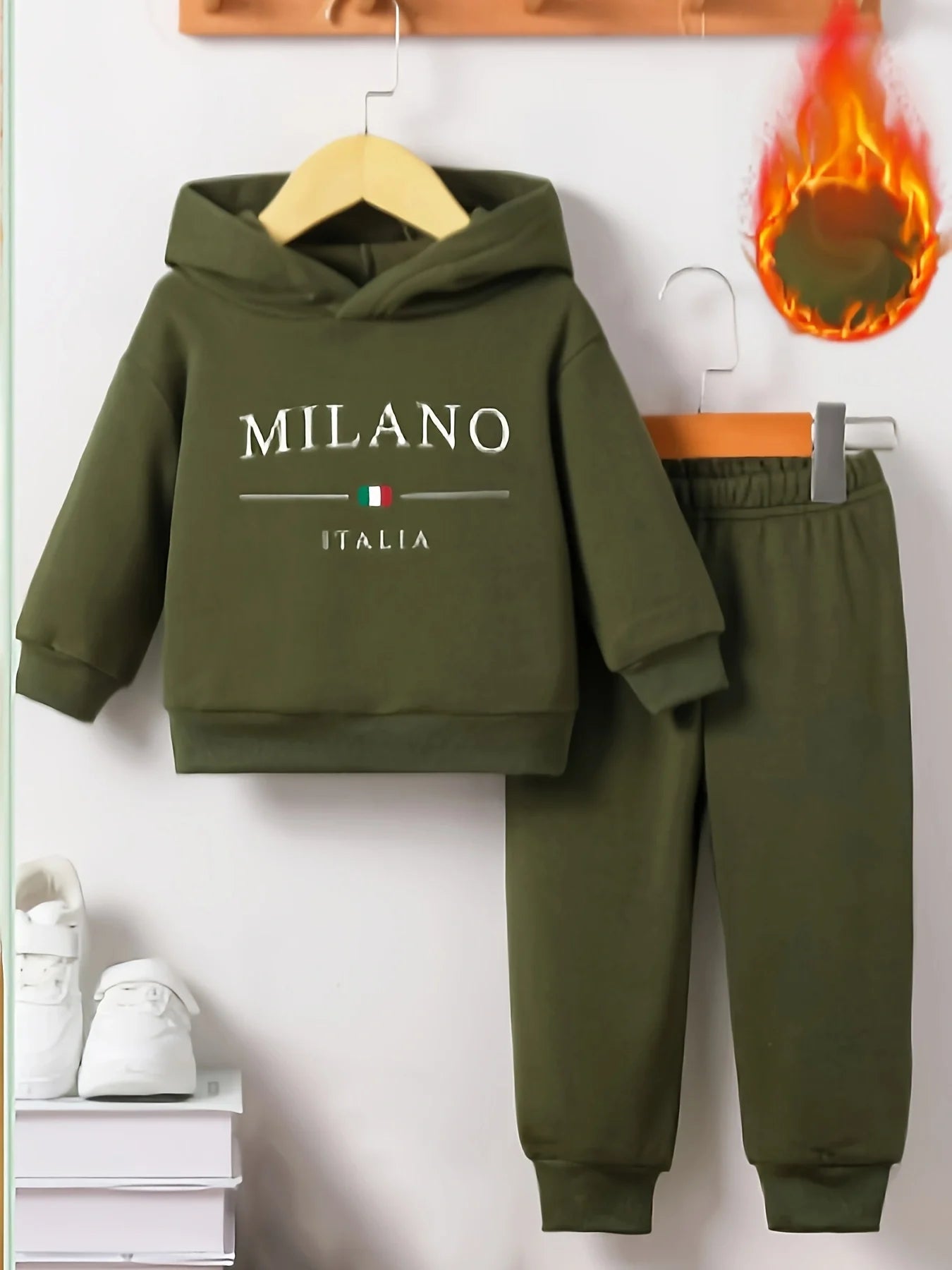Baby Boys Fleece Hoodie Set – Ages 6M–3Y