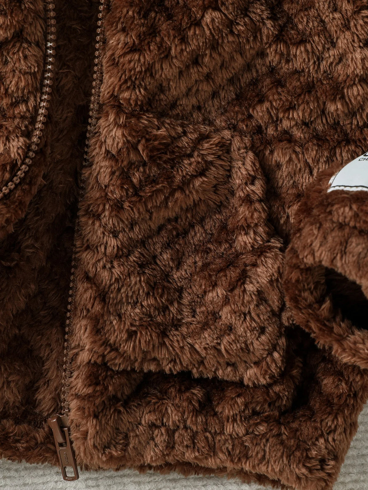 Chaqueta de peluche con orejas de oso para bebé – 3 meses–3 años