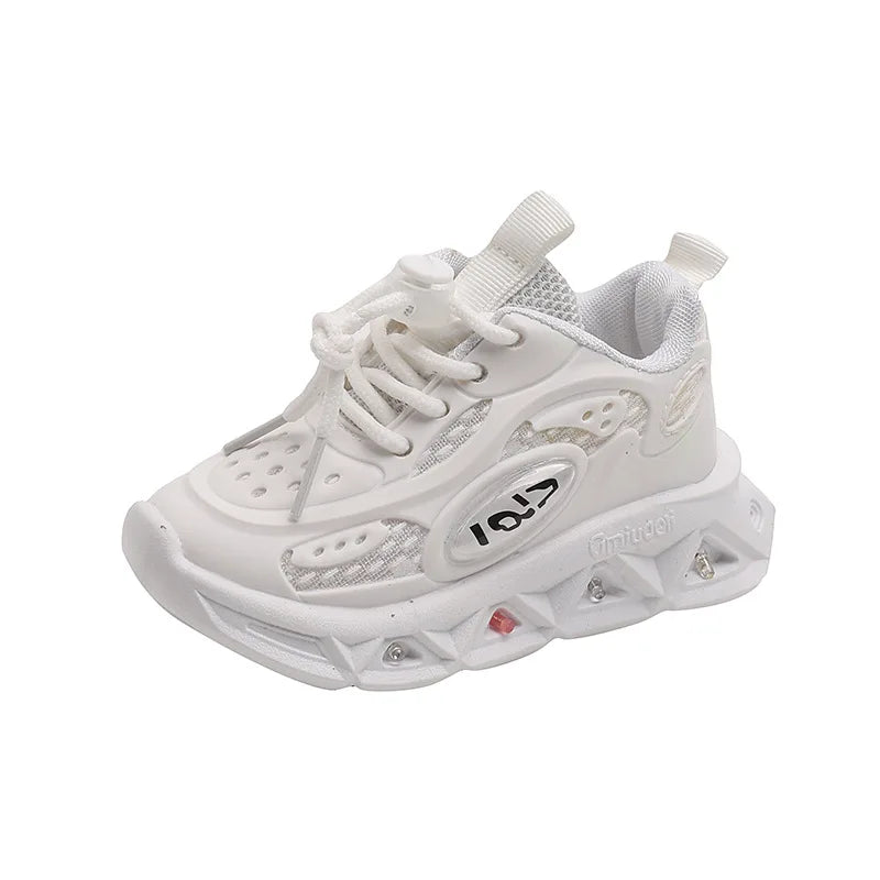Zapatillas deportivas transpirables con LED multicolor para niños