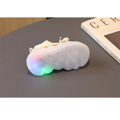 Scarpe leggere e traspiranti con LED e suola in gomma per bambini