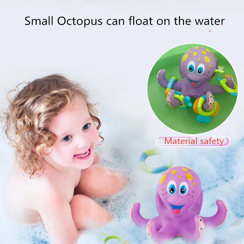 Juguete de Baño Pulpo Flotante con Anillas