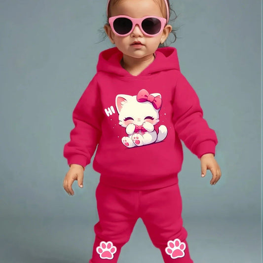 Baby 2-Piece Set – Pink Cat (Ages 1–3)