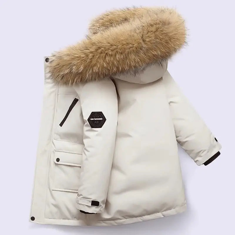 Kids Faux-Fur Winter Parka – Ages 5–12