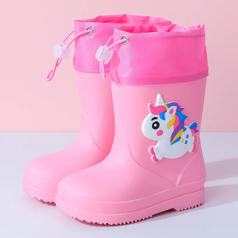 Bottes de pluie imperméables et antidérapantes licorne pour enfants de 0 à 3 ans