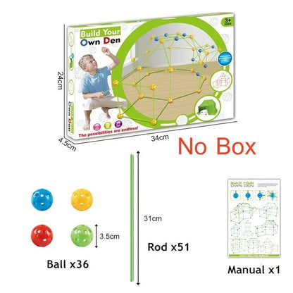 Tienda de campaña infantil de interior con bloques de construcción Creative Fort