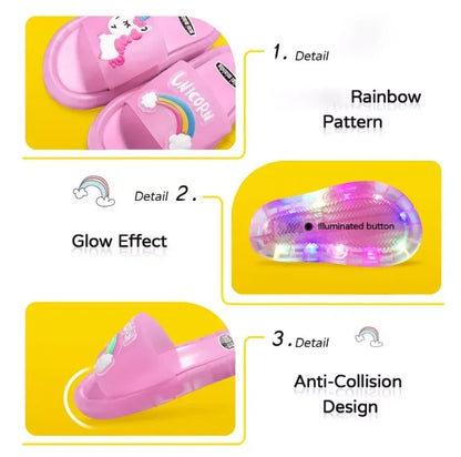 Pantofole unicorno con LED per bambini multivariante