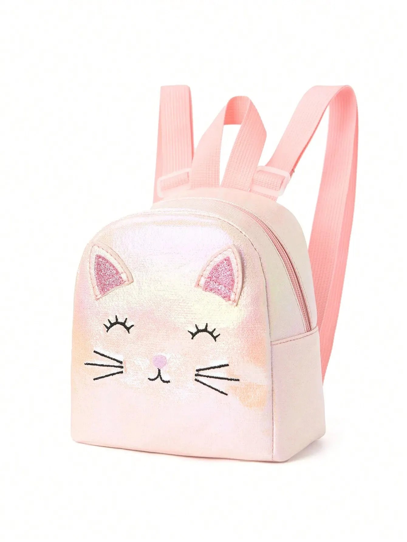Mochila o bolso de mano con minigato bordado para niñas