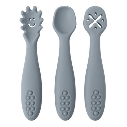 Set of 3 Silicone Learning Spoons for Children Multivariant