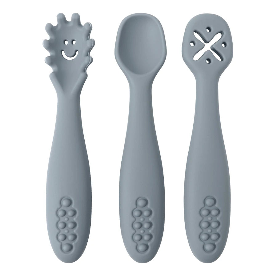 Set of 3 Silicone Learning Spoons for Children Multivariant