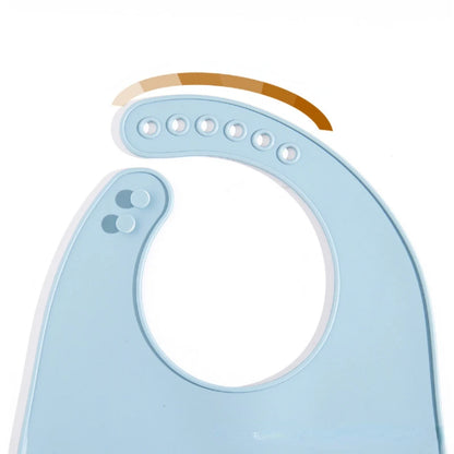 Bavaglino in silicone per neonati con tasca multivariante