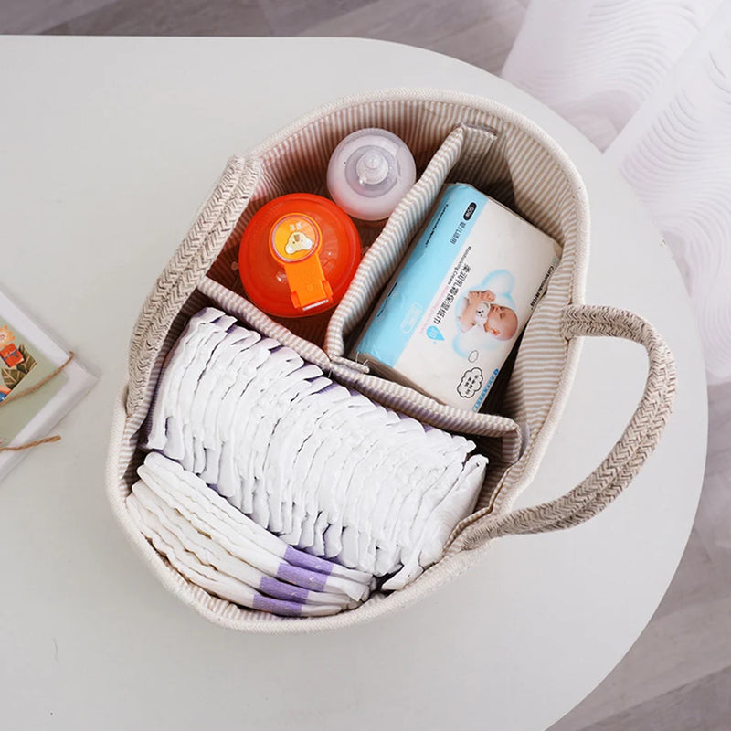 Multipurpose Nappy Basket with Compartments