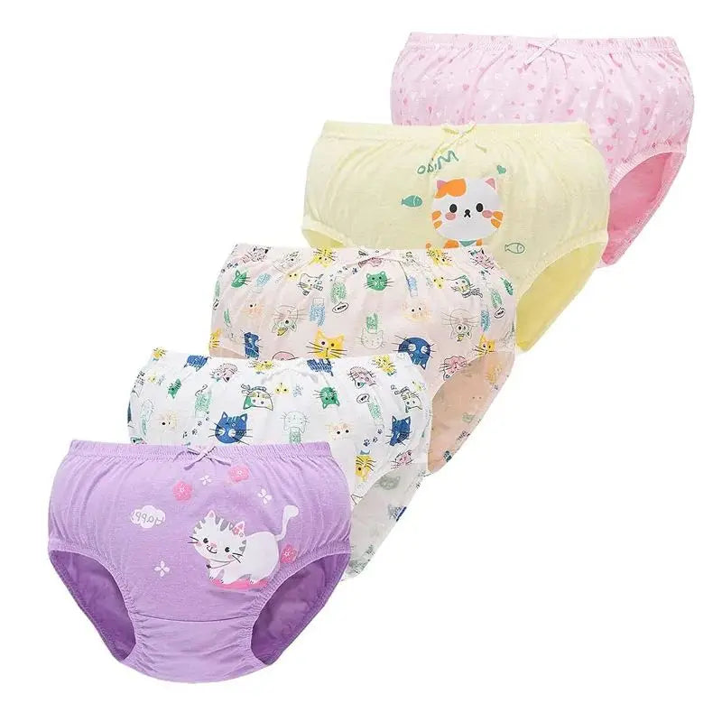 Girls Cotton Briefs 5-Pack – Ages 2–14